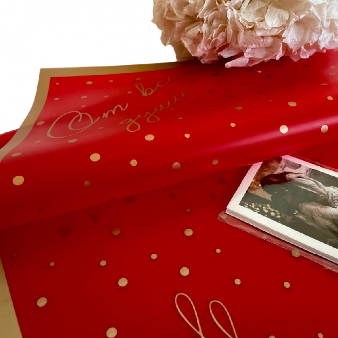 Пленка в листах 57*57см 53мкм От всей души КРАСНЫЙ