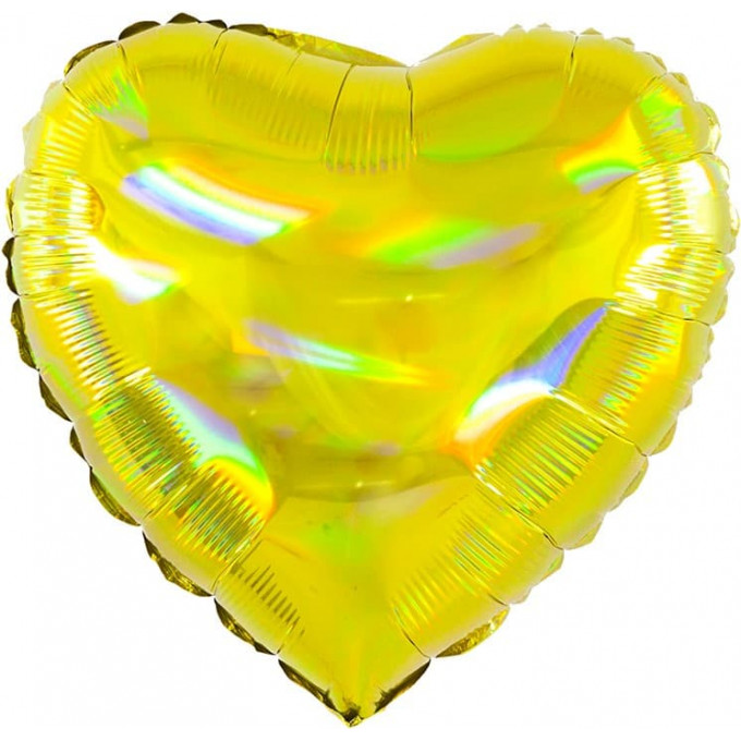 Воздушный шар фольгированный 18''/46 см Сердце  перламутр золото
