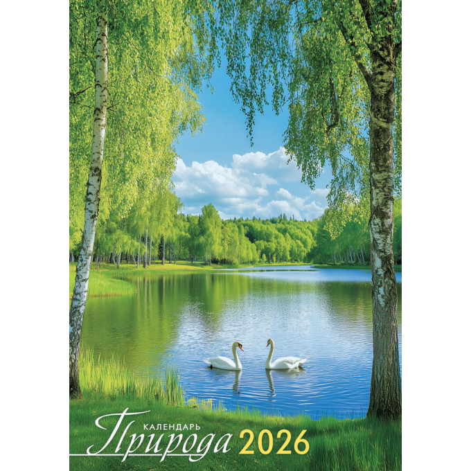 Календарь перекидной на спирали на 2026 год А3 Природа. Лебединое озеро