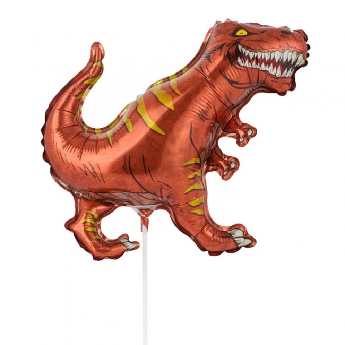 Воздушный шар фольгированный мини-фигура 12" Динозавр коричневый
