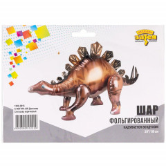 Воздушный шар фольгированный 39" Фигура AIR Динозавр Стегозавр коричневый 99 см