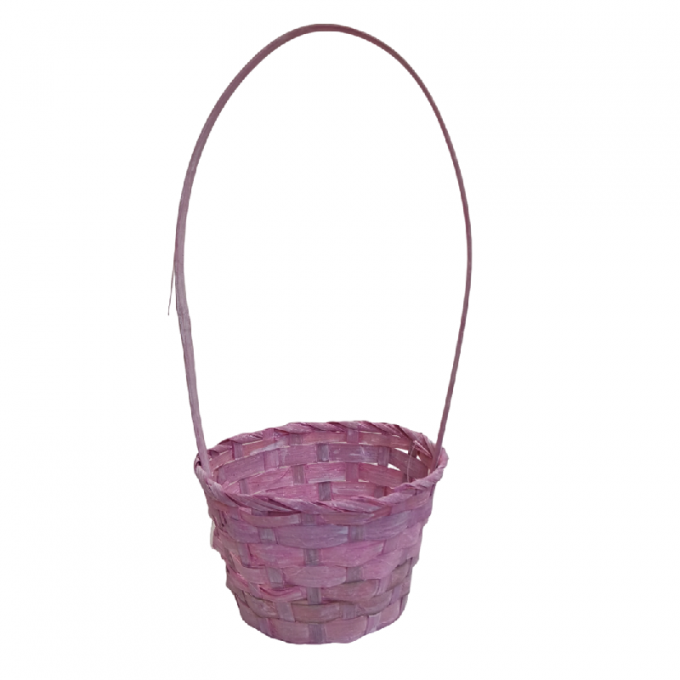 Корзина Бамбук D13xH9,5/28см Светло-розовый