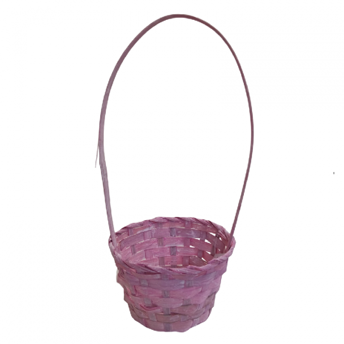 Корзина Бамбук D13xH9,5/28см Светло-розовый