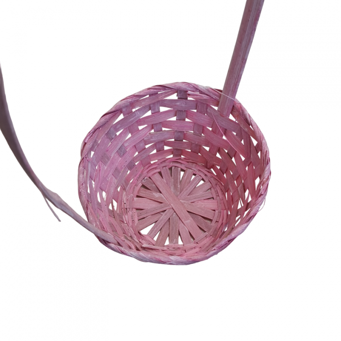 Корзина Бамбук D13xH9,5/28см Светло-розовый