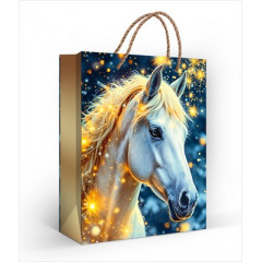 Пакет подарочный 18*23  "Лошадь белая"