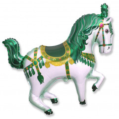Воздушный шар фольгироованный 42" Фигура Лошадь цирковая зеленая 107*80 см