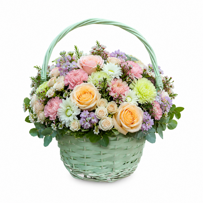 Корзина Ива Круг 22*22*12cм Ментол