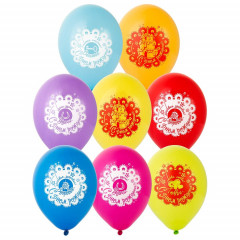 Воздушный шар латексный с рисунком 12" пастель С Днем рождения! Пожелания ассорти