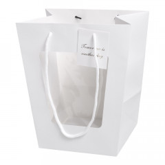 Пакет подарочный с окном 28*25*18см БЕЛЫЙ