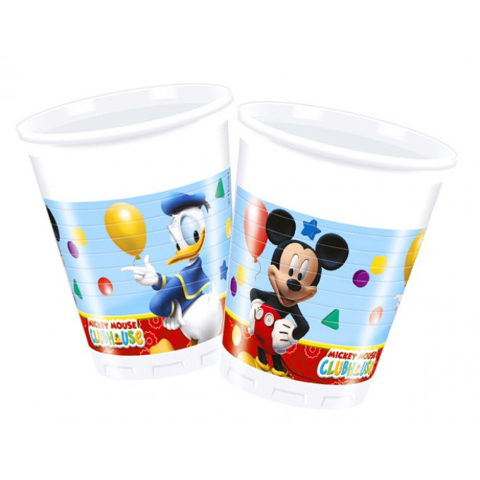 Стаканы пластиковые 200 мл "Игривый Микки Маус" / Playful Mickey / набор 8 шт. / (Греция)