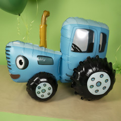 Воздушный шар фольгированный 28\'\' Фигура Синий трактор 3D 70 см