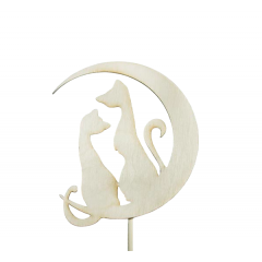 Топпер большой "Валентинки-картинки" "Коты", не окраш.на палочке(шир.10см;выс.9,5см)