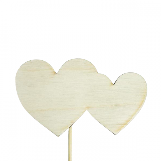 Топпер большой "Валентинки-картинки" "Сердечки цельные"не окраш., на палочке(шир.10см;выс.9,5см)