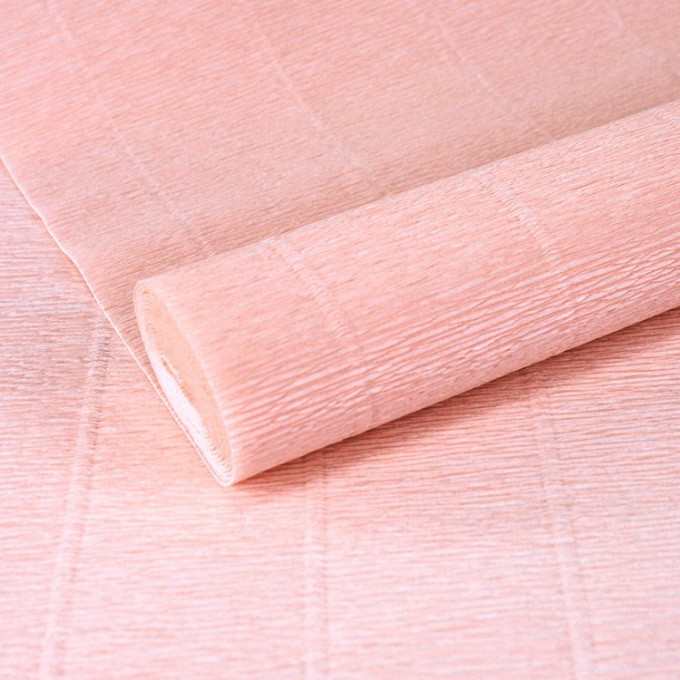 Бумага гофрированная простая 140гр 969 бело-розовый 0,5*2,5м