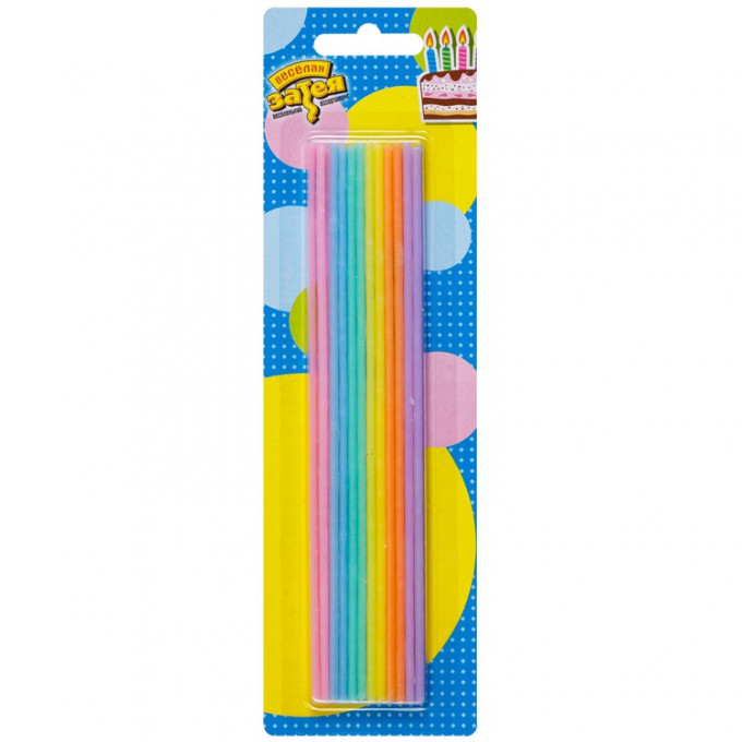 Свечи для торта Ассорти Пастель 17см 24шт