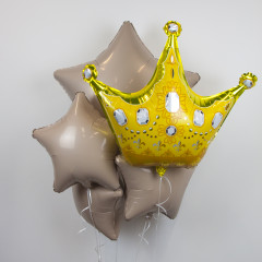Воздушный шар фольгированный 31" Фигура Корона Золото 79см