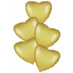 Набор фольгированных шаров 18"/45см СЕРДЦЕ Сатин Gold