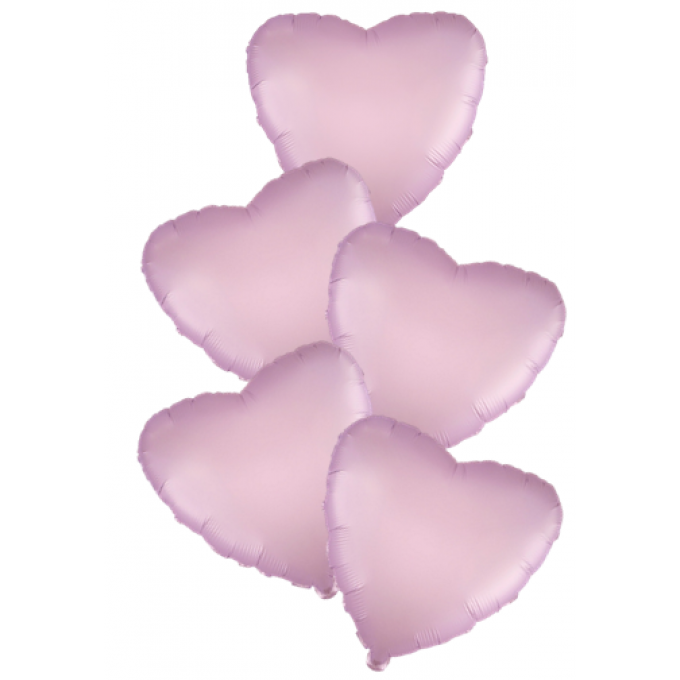 Набор фольгированных шаров 18"/45см СЕРДЦЕ Сатин Lilac