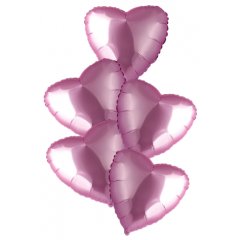 Набор фольгированных шаров 18"/45см СЕРДЦЕ Сатин Pink