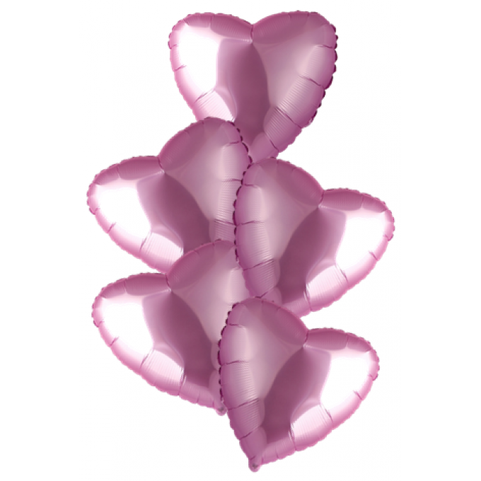 Набор фольгированных шаров 18"/45см СЕРДЦЕ Сатин Pink