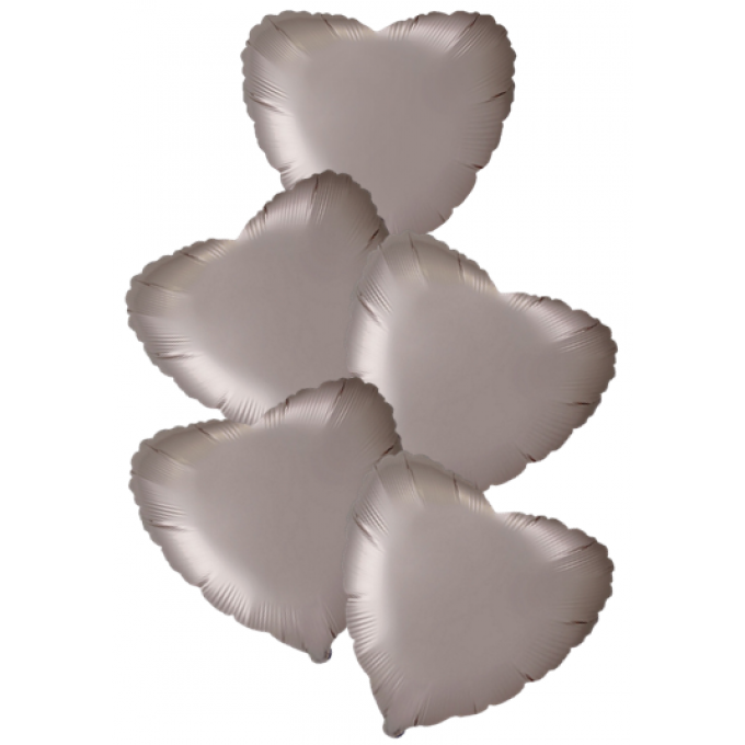 Набор фольгированных шаров 18"/45см СЕРДЦЕ Сатин Mushroom