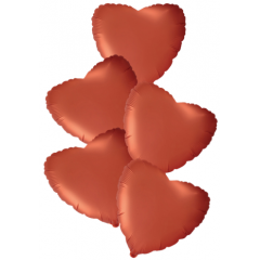 Набор фольгированных шаров 18"/45см СЕРДЦЕ Сатин Orange