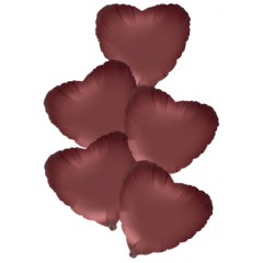 Набор фольгированных шаров 18"/45см СЕРДЦЕ Сатин Rooibos