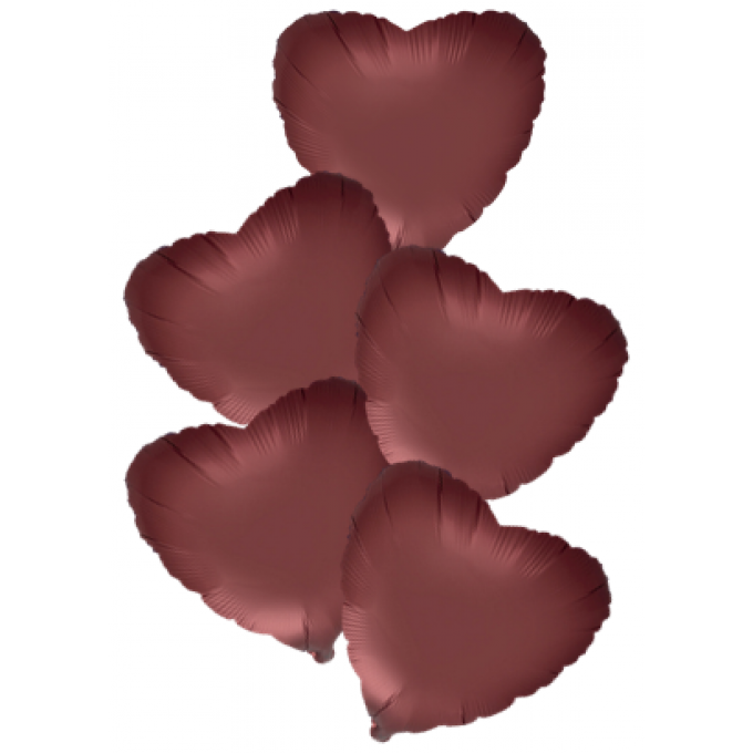 Набор фольгированных шаров 18"/45см СЕРДЦЕ Сатин Rooibos