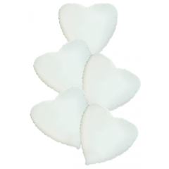 Набор фольгированных шаров 18"/45см СЕРДЦЕ Пастель White