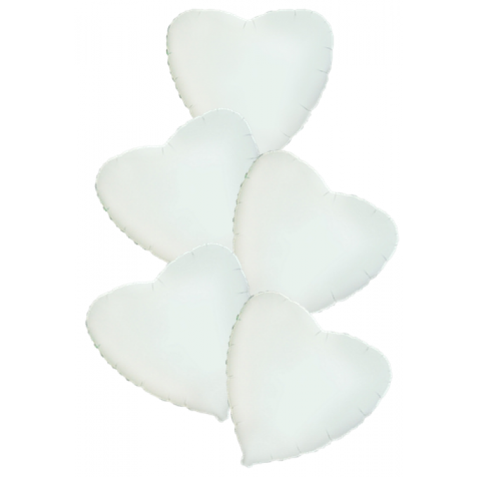 Набор фольгированных шаров 18"/45см СЕРДЦЕ Пастель White