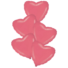 Набор фольгированных шаров 18"/45см СЕРДЦЕ Пастель Red