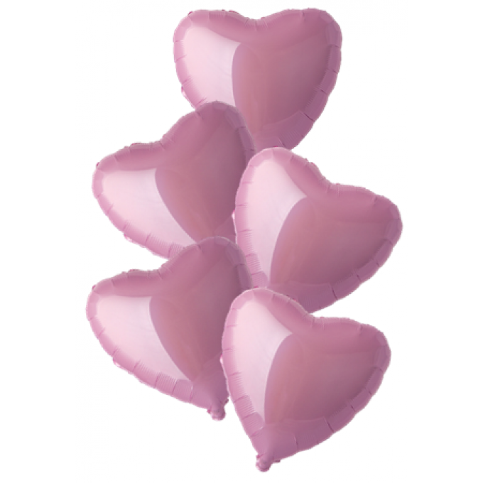 Набор фольгированных шаров 18"/45см СЕРДЦЕ Пастель Pink