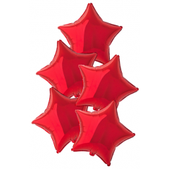 Набор фольгированных шаров 18"/45см ЗВЕЗДА Металлик Red