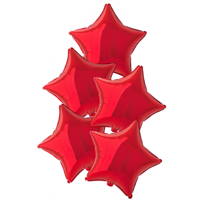 Набор фольгированных шаров 18"/45см ЗВЕЗДА Металлик Red