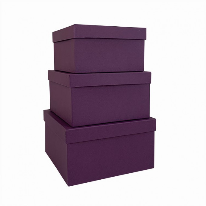 Коробка подарочная набор из 3 шт Квадрат ЕЖЕВИКА 19,5*19,5*11 см