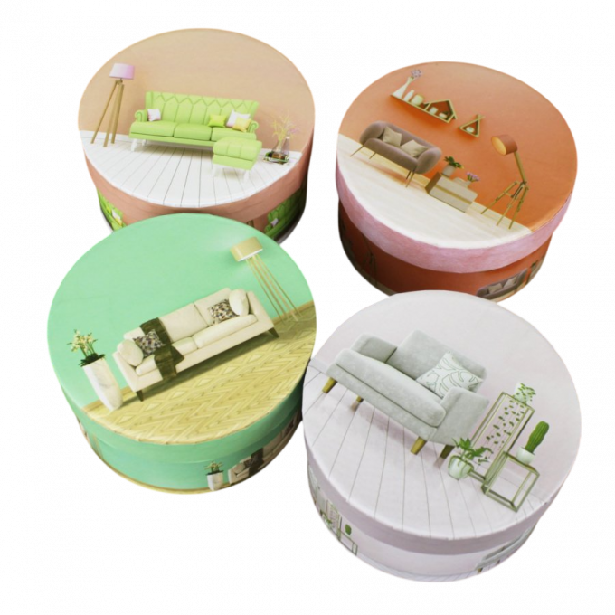 Коробка Цилиндр 10,5*6 см ИНТЕРЬЕР ассорти