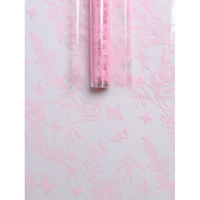 Пленка цветная 60см Ласточки РОЗОВЫЙ ЖЕМЧУГ