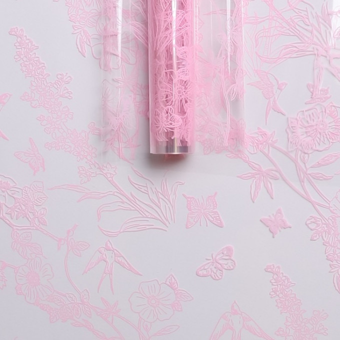 Пленка цветная 60см Ласточки РОЗОВЫЙ ЖЕМЧУГ