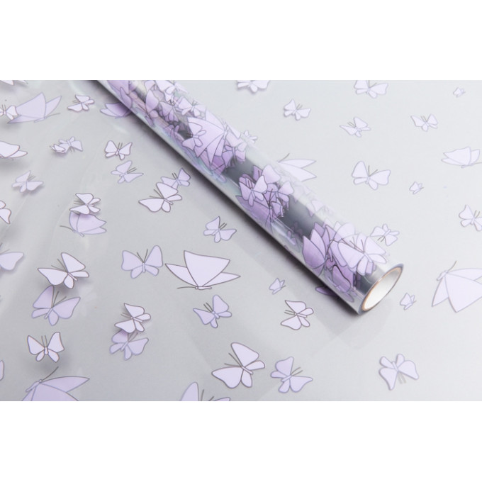 Пленка цветная 60см Мотыльки СИРЕНЕВЫЙ СВЕТЛЫЙ