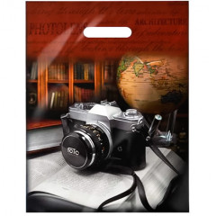 Пакет полиэтиленовый с вырубной ручкой 31*40 см Объектив ламинация