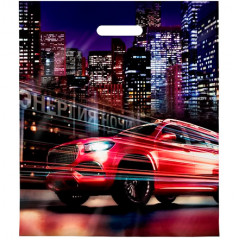 Пакет полиэтиленовый с вырубной ручкой 40*47см Энергия ночи