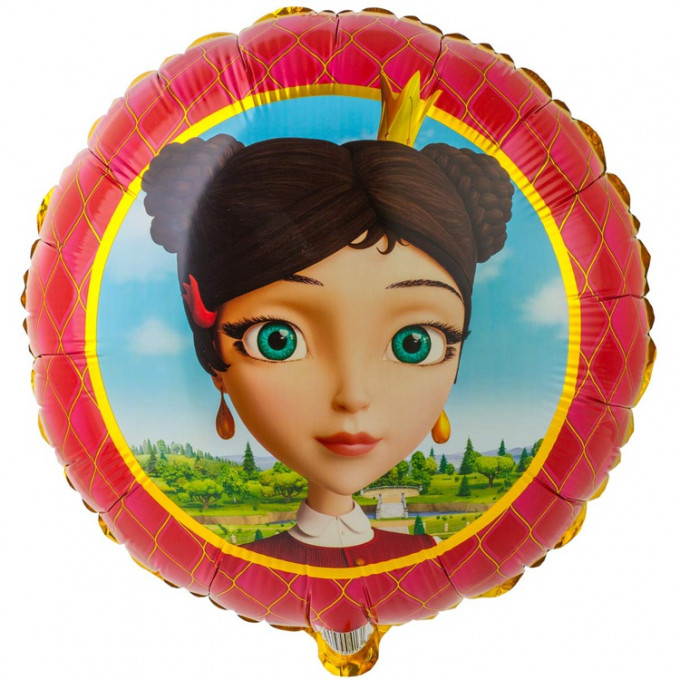 Воздушный шар фольгированный с рисунком 18" Круг Царевна Дарья 46 см