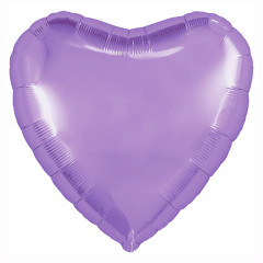 Воздушный шар фольгированный без рисунка 18'' Сердце Сиреневый