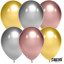 Воздушный шар латексный  12''/30 см хром Ассорти Делюкс, 50 шт