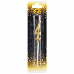 Свеча-цифра "4" Элегант Золото 5см