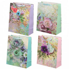 Пакет подарочный 32*44*12 см ЦВЕТЫ АКВАРЕЛЬ