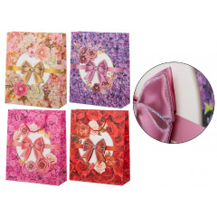 Пакет подарочный 26*32*10 см ЦВЕТЫ БАНТ