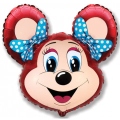 Воздушный шар фольгированный 30" Фигура Лолли-мышонок красный 68*76см
