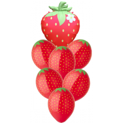 Набор шаров КЛУБНИЧКА (фольга Фигура 26" + латекс 6шт)