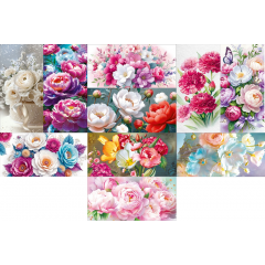 Конверт для денег Без надписи ЦВЕТЫ Микс (10в*2)